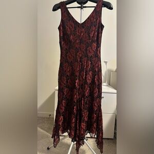 Jolibel Embroidered Goth Lace Dress with a handkerchief Hemline